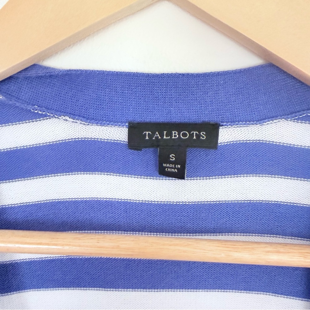 Talbots Natalie‎ Stripe Cardigan Blue White Nautical Travel Casual Lightweight S - Picture 7 of 10